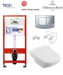 TECE Комплект инсталляции TECEbase kit (4в1) с подвесным унитазом Villeroy&Boch Joyce  - фото